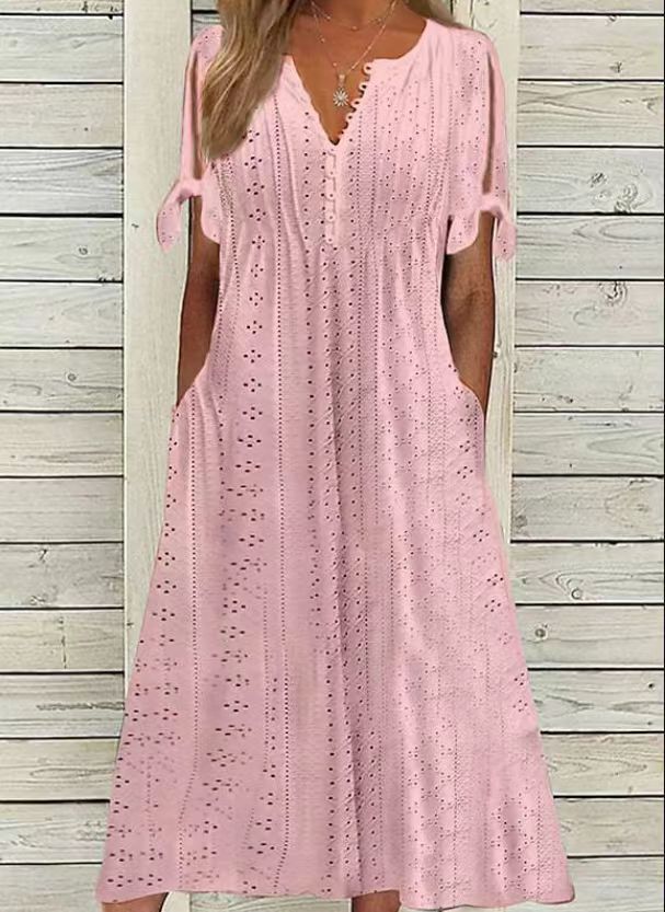 Κομψό γυναικείο φόρεμα με V λαιμόκοψη