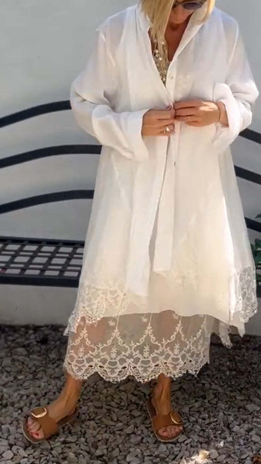 Dámská dutá podvazková sukně s kulatým výstřihem + kardigan ležérní kostým