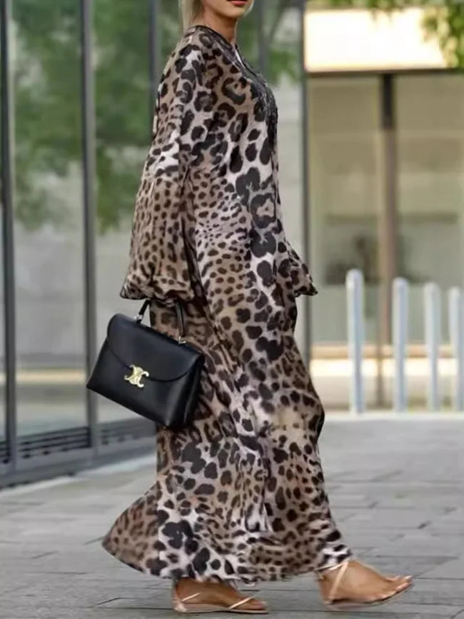 Μακριά φούστα με λεοπάρ δαντέλα