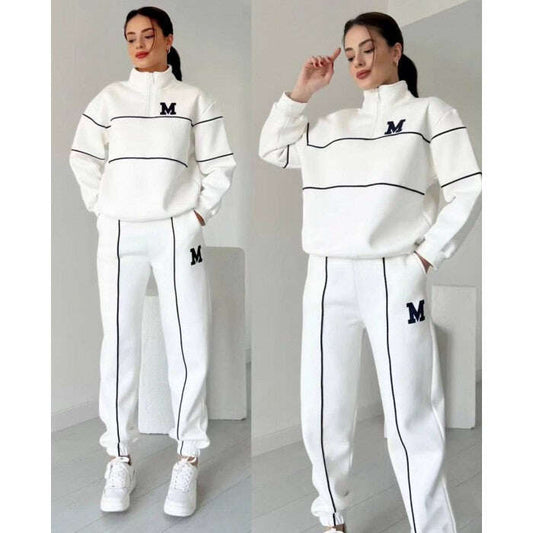 Γυναικείο casual σετ δύο τεμαχίων με μακριά μανίκια από καθαρό βαμβάκι