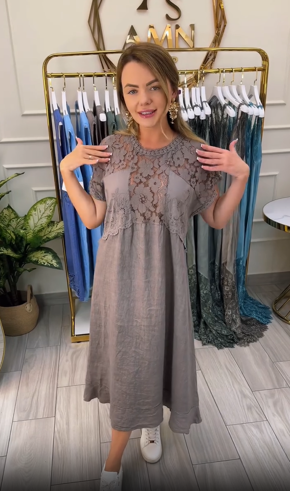 Νέο κομψό δαντελένιο φόρεμα για γυναίκες