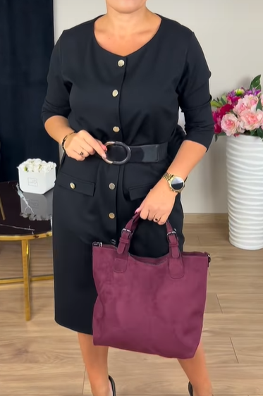 Κομψό μονόπετο φόρεμα για γυναίκες της μόδας