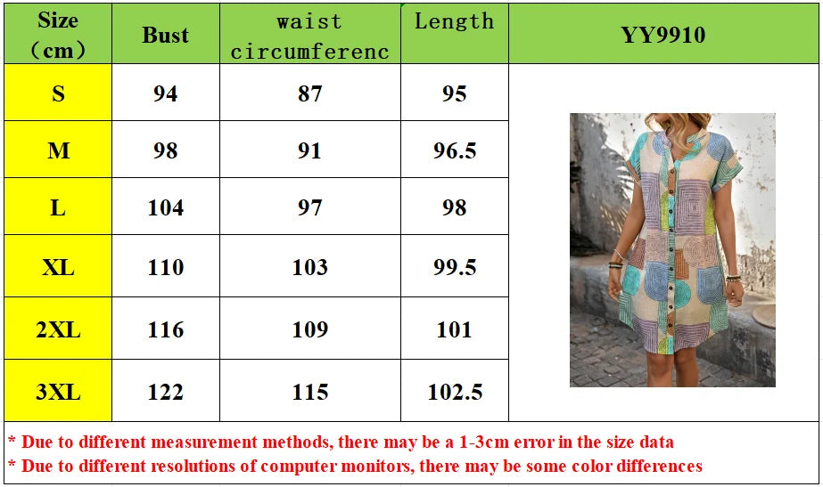 Κομψό φόρεμα με V λαιμόκοψη και τυπωμένα κουμπιά 2025