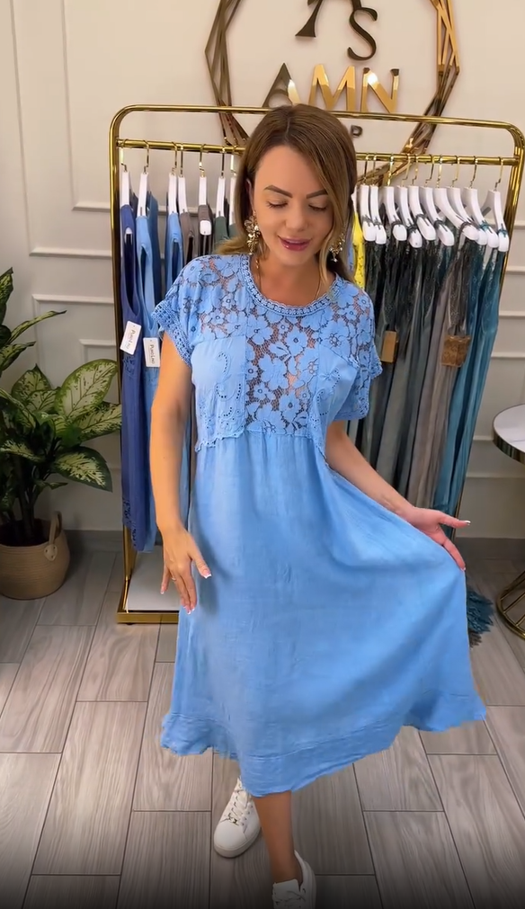 Νέο κομψό δαντελένιο φόρεμα για γυναίκες