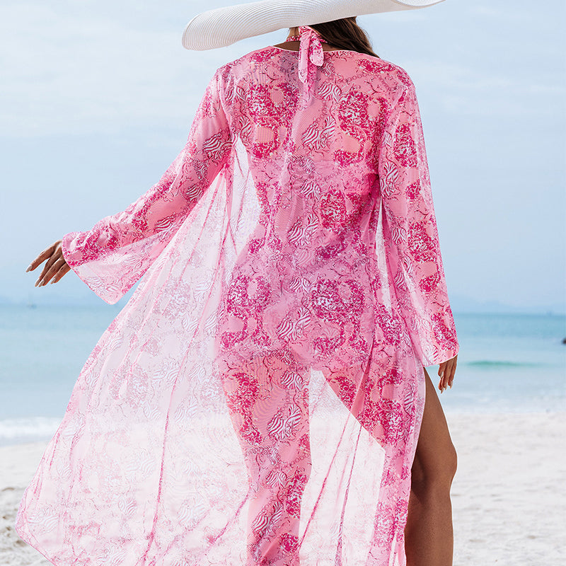 Τριπλό τυπωμένο μαγιό - Κομψό και σέξι ντύσιμο παραλίας