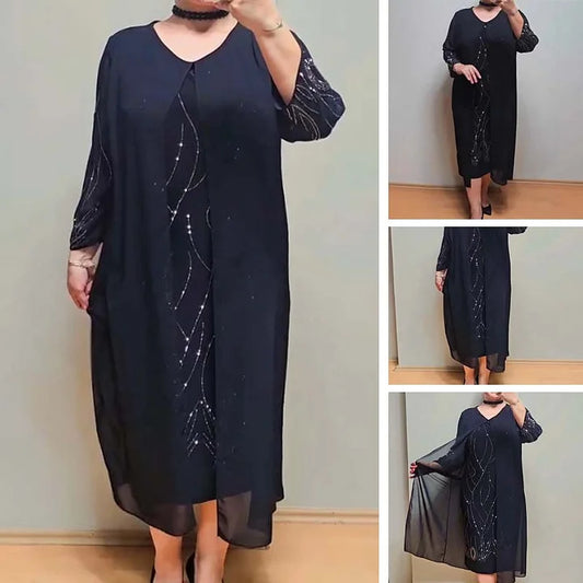 Όμορφο φόρεμα δύο τεμαχίων από συνθετικό σιφόν