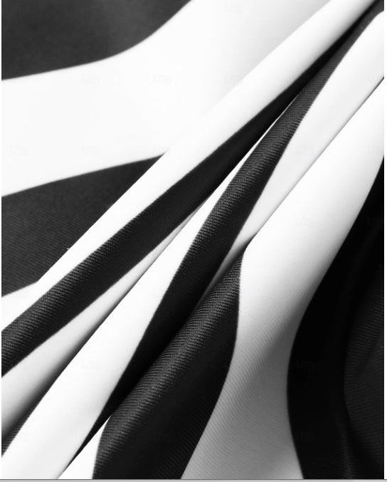 2 τεμάχια---Μαγιό χωρίς μανίκια με ριγέ τύπωμα και στρογγυλή λαιμόκοψη