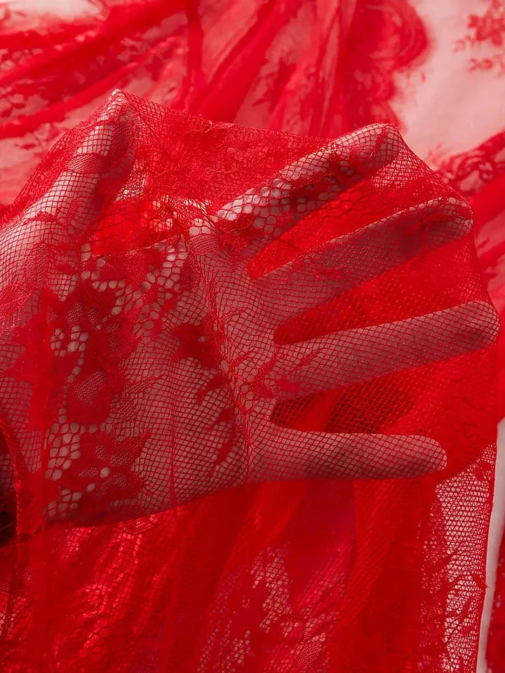 Conjunto de camisola de renda para mulher