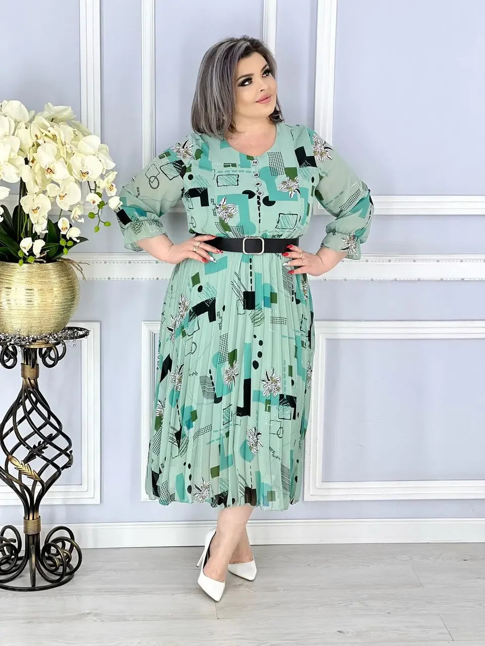 🔥😍 Φόρεμα σιφόν με στάμπα υψηλής ποιότητας S-5XL 2025