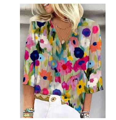 Πολύχρωμο πουκάμισο με τυπωμένο γιακά