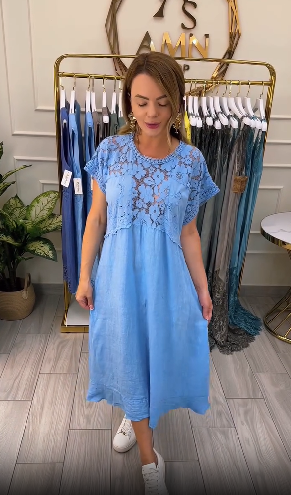 Νέο κομψό δαντελένιο φόρεμα για γυναίκες