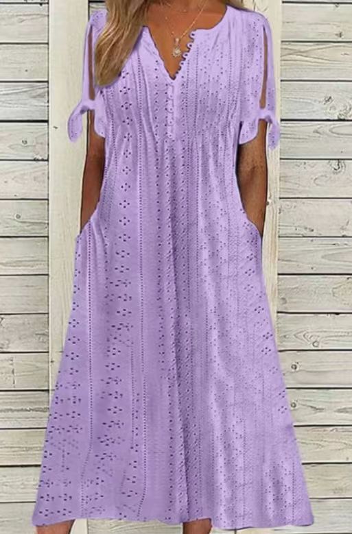 Κομψό γυναικείο φόρεμα με V λαιμόκοψη