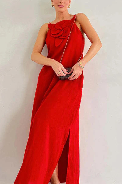 Μακρύ φόρεμα από λινό μείγμα 2025