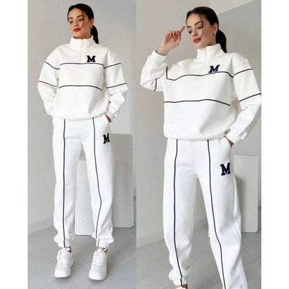 Γυναικείο casual σετ δύο τεμαχίων με μακριά μανίκια από καθαρό βαμβάκι