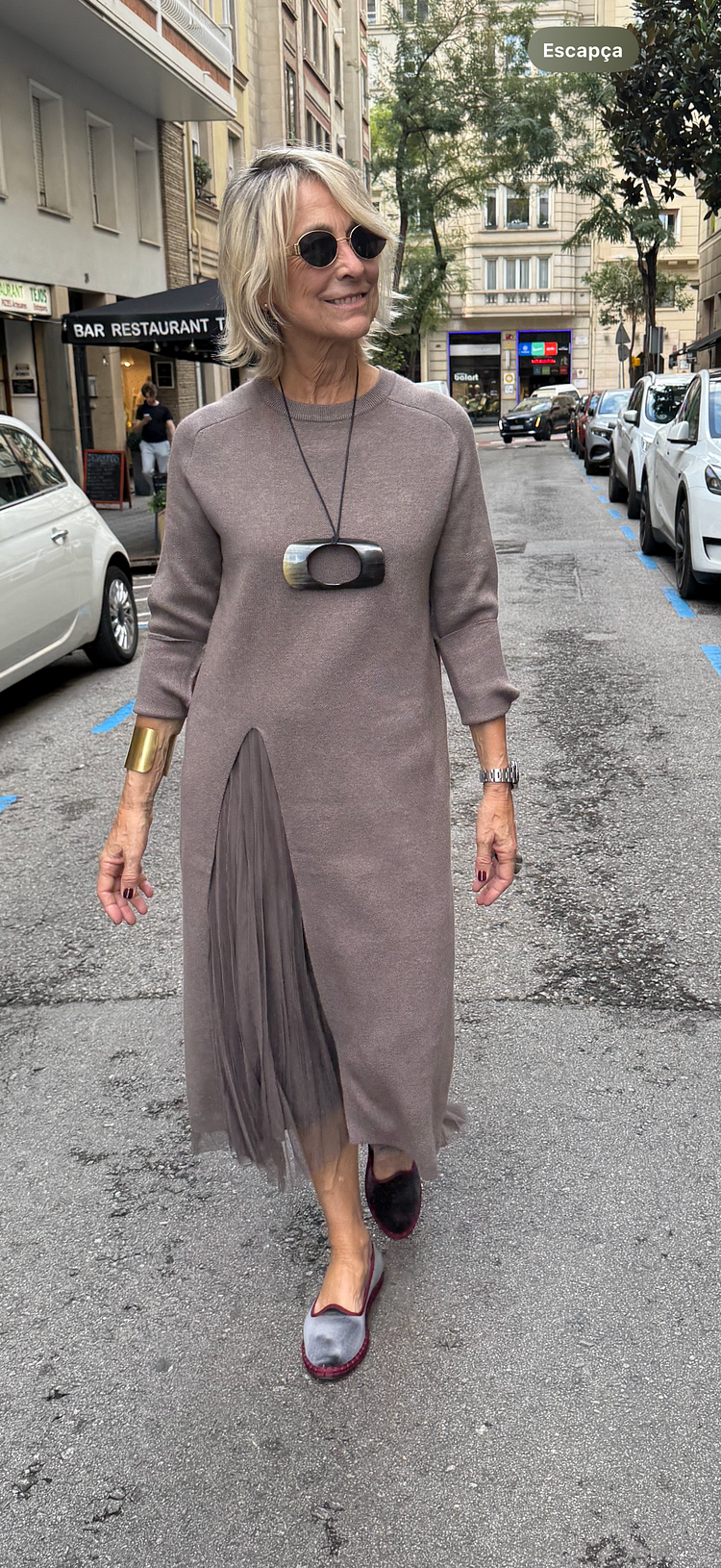 πλεκτό φόρεμα από τούλι