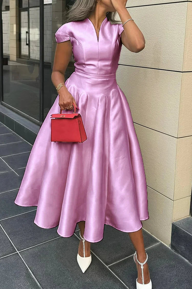 Φόρεμα για κορίτσια με V ντεκολτέ και φαρδιά μέση