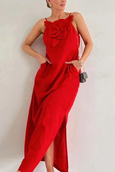 Μακρύ φόρεμα από λινό μείγμα 2025