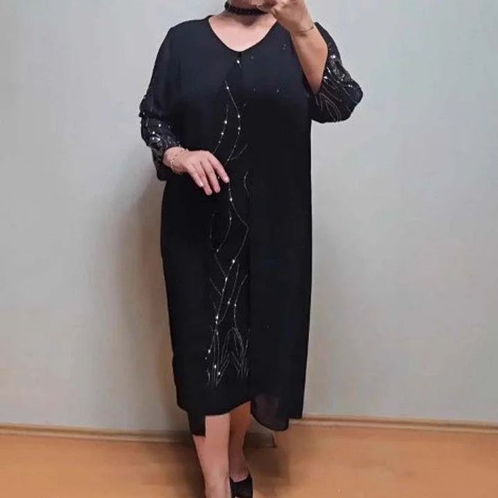 Όμορφο φόρεμα δύο τεμαχίων από συνθετικό σιφόν