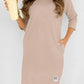 Γυναικείο βαμβακερό φόρεμα με στρογγυλή λαιμόκοψη