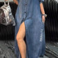 Γυναικείο φόρεμα με πέτα Tencel Denim Άνετο και μοντέρνο