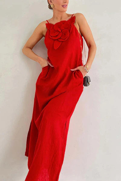 Μακρύ φόρεμα από λινό μείγμα 2025