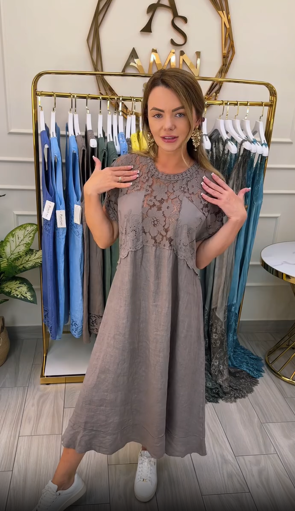 Νέο κομψό δαντελένιο φόρεμα για γυναίκες